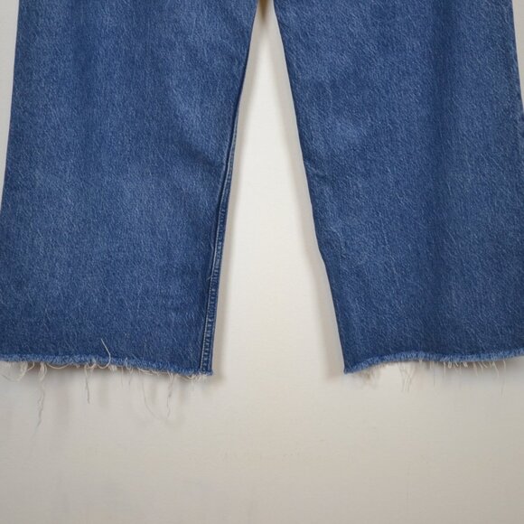 Boyish The Charley Anthropologie High Rise Button Fly Womens 32 Raw Hem Wide Leg - Picture 6 of 10